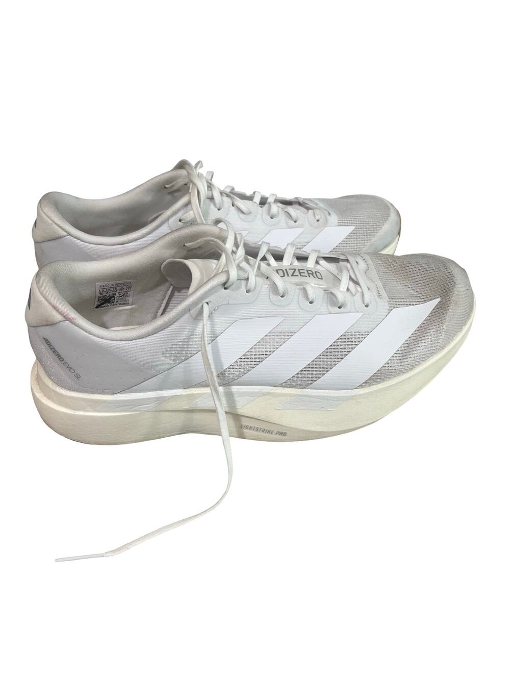 adidas Adizero EVO SL Men’s Size 10 White Warm Sandstone Running Shoes KI6923